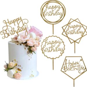 cake topper – happy birthday golden